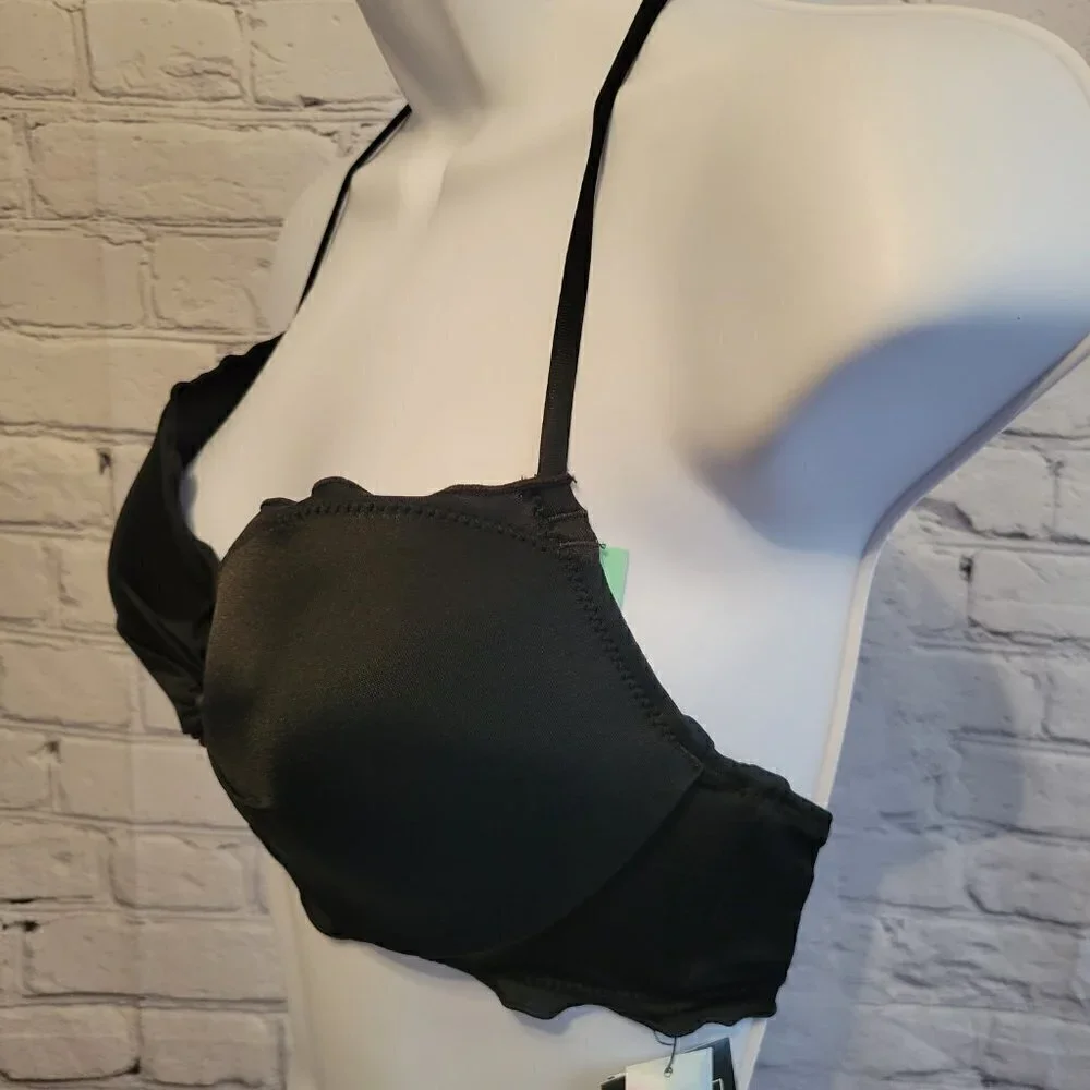 Sundazed Solid Nixie Bra Sized Ruffle Edge Halter Bikini Top